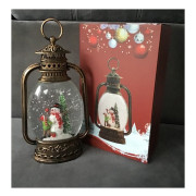 Ozdoba Świąteczna Latarnia Lampion Led Z Pozytywką Bałwan I Dziecko