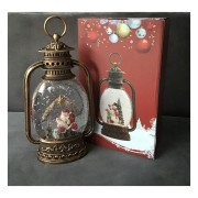 Ozdoba Świąteczna Latarnia Lampion Led Z Pozytywką Mikołaj W Stajence