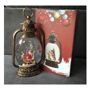 Ozdoba Świąteczna Latarnia Lampion Led Z Pozytywką Mikołaj Przy Saniac...