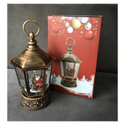 Ozdoba Świąteczna Latarnia Lampion Led Z Pozytywką Mikołaj Z Workiem