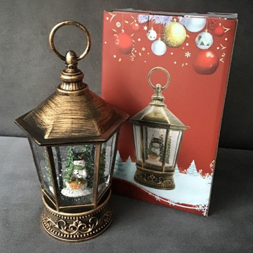 Ozdoba Świąteczna Latarnia Lampion Led Z Pozytywką Bałwanek
