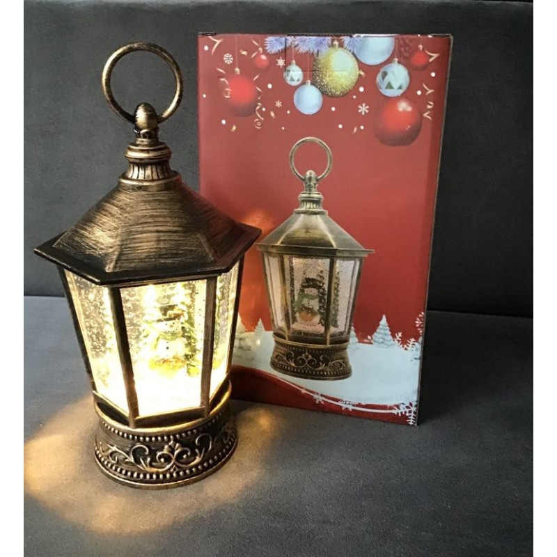 Ozdoba Świąteczna Latarnia Lampion Led Z Pozytywką Bałwanek