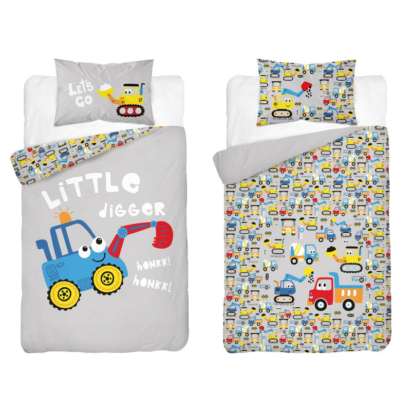 Pościel Dwustronna Bambusowa 100x135cm 2cz Mały Kopacz Niebieski