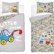 Pościel Dwustronna Bambusowa 100x135cm 2cz Mały Kopacz Niebieski