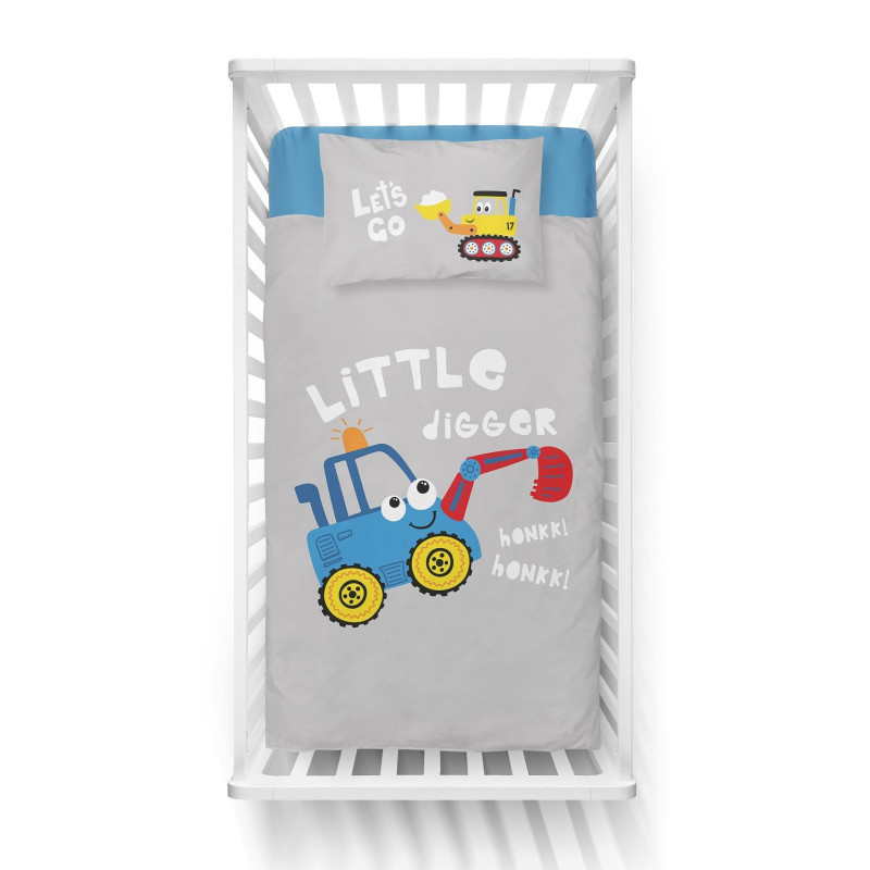 Pościel Dwustronna Bambusowa 100x135cm 2cz Mały Kopacz Niebieski