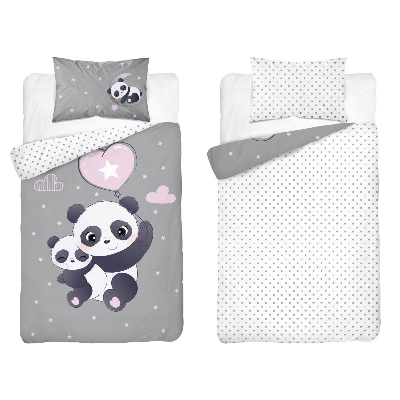 Pościel Dwustronna Bambusowa 100x135cm 2cz Panda