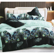 Pościel 3D Satyna Bawełniana 160/200 Z Prześcieradłem Motyle