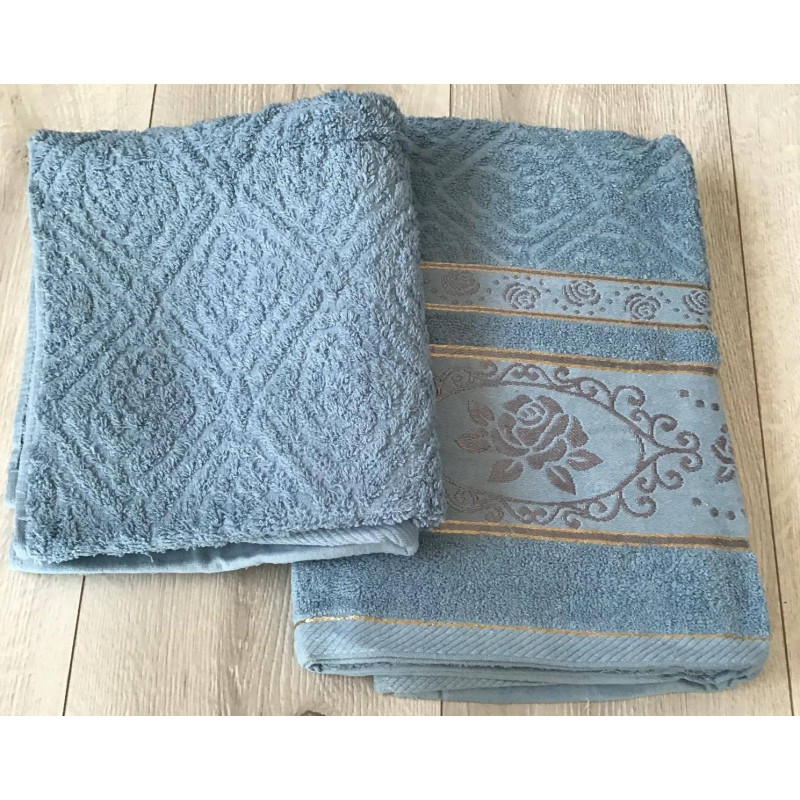 Ręcznik Frotte 100% Bawełna Kąpielowy 70x140 Niebieski Denim