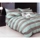 Pościel 140x200 Dwustronna Bawełna Satynowa Collection World Pasy Mięt...