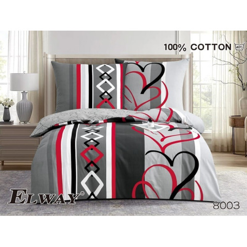 Pościel Bawełniana Dwustronna Elway 160/200 Grafika/Serca