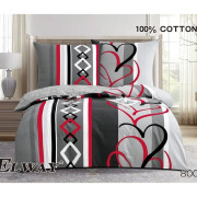 Pościel Bawełniana Dwustronna Elway 160/200 Grafika/Serca