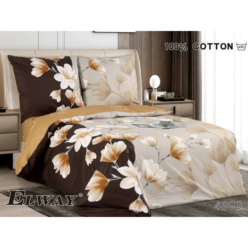 Pościel Bawełniana Dwustronna Elway 160/200 Kwiaty