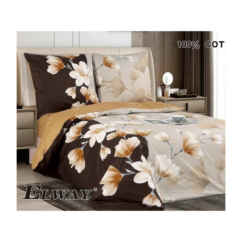 Pościel Bawełniana Dwustronna Elway 160/200 Kwiaty