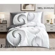 Pościel Bawełniana Dwustronna Elway 160/200 Grafika Szaro Biała