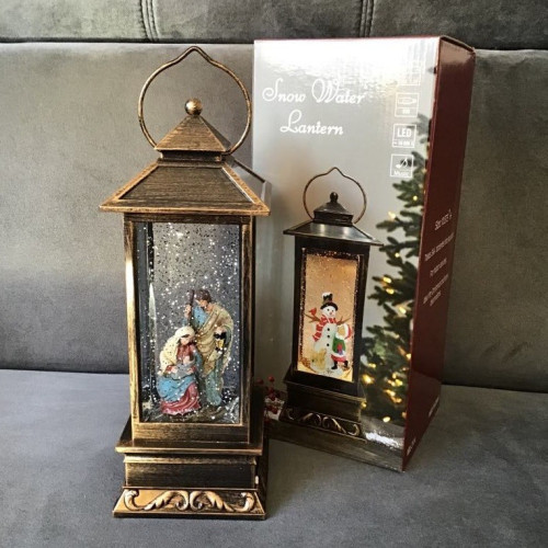 Ozdoba Świąteczna Latarnia Lampion Led Z Pozytywką Święta Rodzina