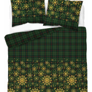 Pościel Świąteczna 160x200 HOME SATIN Detexpol Bawełna 100% Zielona W ...