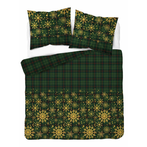 Pościel Świąteczna 220x200 HOME SATIN Detexpol Bawełna 100% Zielona W ...