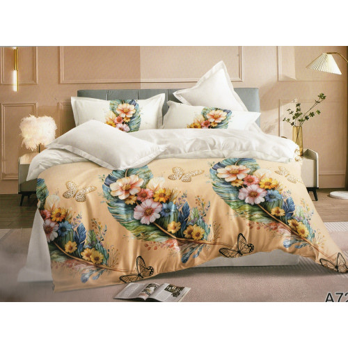 Pościel 3D Satyna Bawełniana 220/200 Z Prześcieradłem Kwiaty