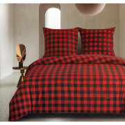 Pościel 220x200 Dwustronna Bawełna Satynowa Collection World Krata Cze...