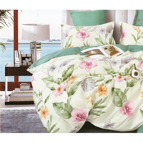 Pościel 160x200 Dwustronna Bawełna Satynowa Collection Kwiaty