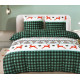 Pościel Świąteczna Bawełna Collection World 160x200 Krata Zielona Reni...