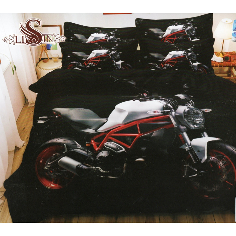 Pościel 3D Satyna Bawełniana 160/200 3cz Motor