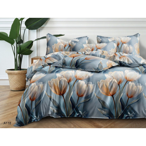Pościel 3D Satyna Bawełniana 160/200 4cz Tulipany