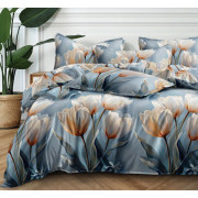 Pościel 3D Satyna Bawełniana 160/200 4cz Tulipany