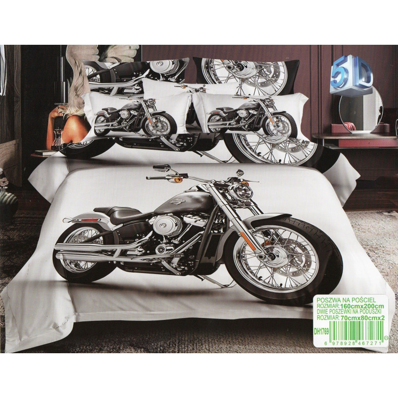 Pościel 3D Satyna Bawełniana 160/200 3cz Motor