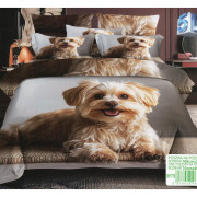 Pościel 3D Satyna Bawełniana 160/200 3cz Pies