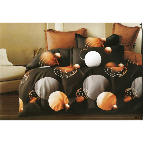 Pościel 3D Satyna Bawełniana 160/200 Z Prześcieradłem Grafika Koła