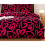 Pościel Gruba Z Mikrofibry Miś 140x200cm 2cz Różowe Serca