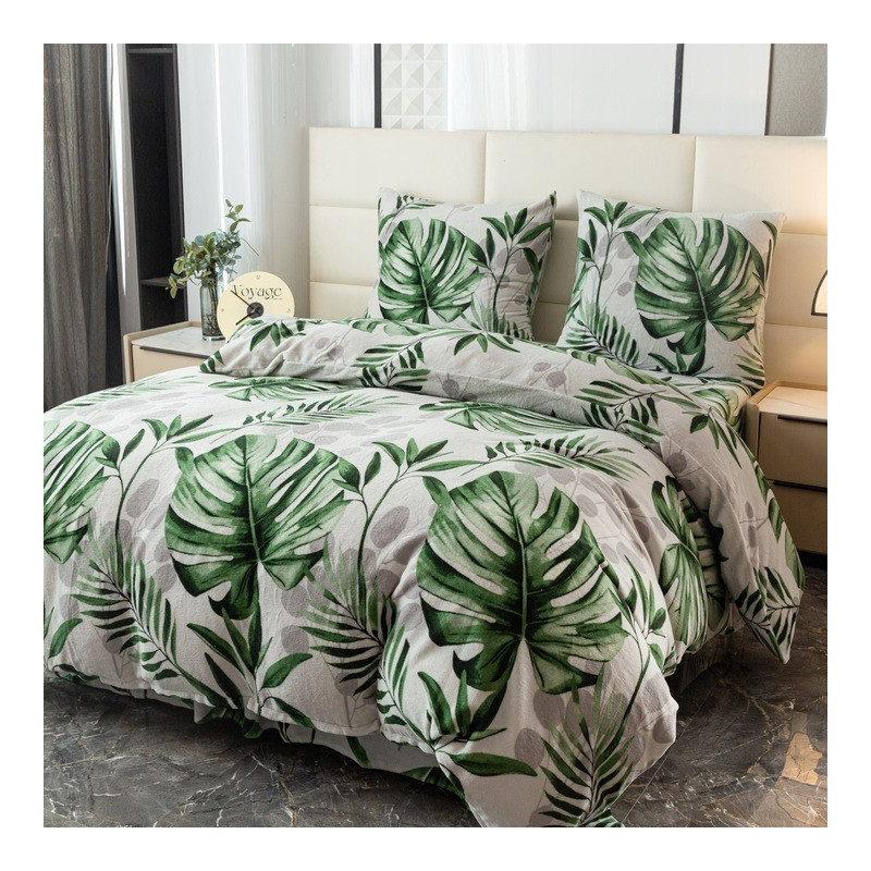 Pościel Gruba Z Mikrofibry Miś 140x200cm 2cz Liście Monster