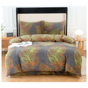 Pościel Gruba Z Mikrofibry Miś 220x200cm 3cz Liście