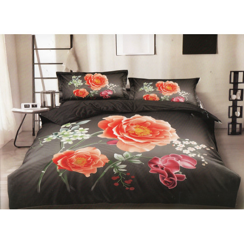 Pościel 3D Satyna Bawełniana 160/200 Z Prześcieradłem Kwiaty