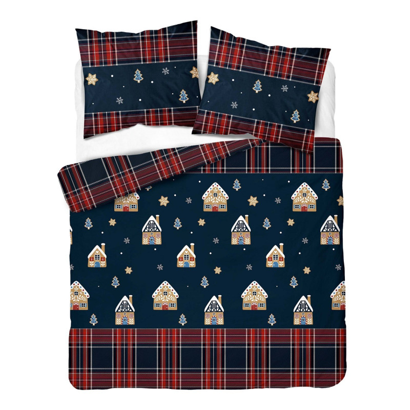 Pościel Detexpol 100% Bawełna 160x200 3cz Wzór Świąteczny 5816A Granat