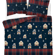 Pościel Detexpol 100% Bawełna 160x200 3cz Wzór Świąteczny 5816A Granat