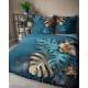 Pościel Holland 100% Bawełna 160x200 3cz Liście Monster Niebiesko Złot...