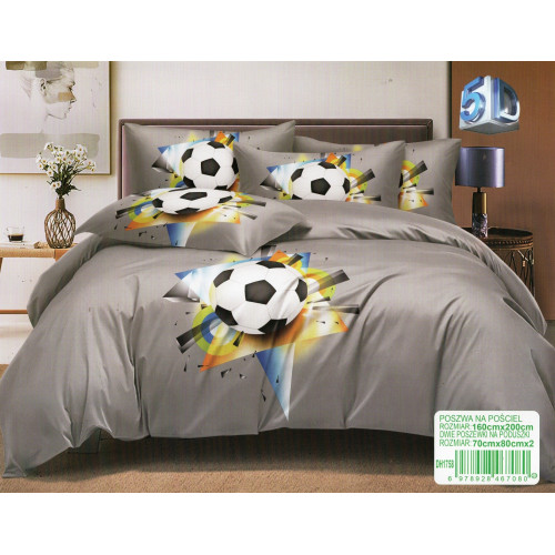 Pościel 3D Satyna Bawełniana 160/200 3 Części Piłka