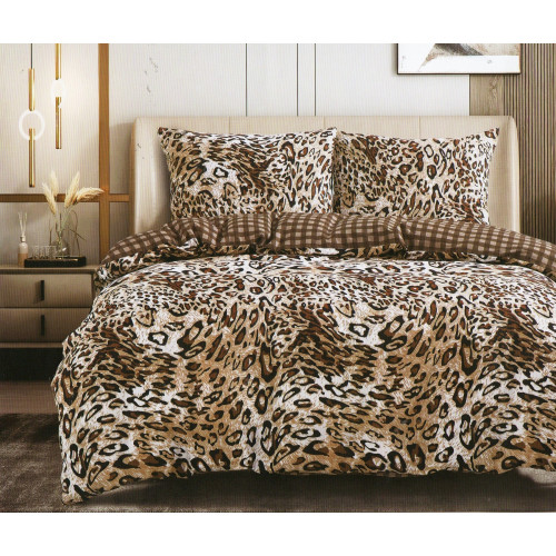 Pościel 140x200 Dwustronna Bawełna Satynowa Collection World Panterka