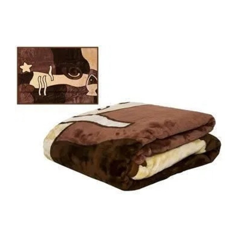 Koc Elway Gruby 160/210cm Grafika Brązowa