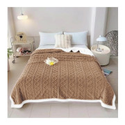 Koc Dwustronny Tłoczony/Baranek Mikrofibra 160x200 Czekoladowy