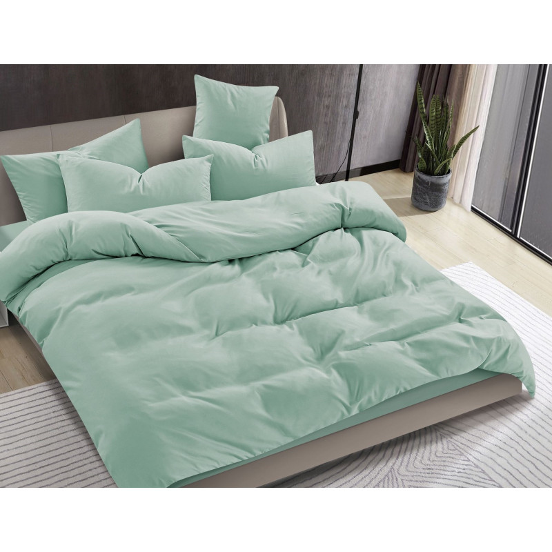 Pościel Clasic Gładka Mikrofibra 160x200 3cz Miętowa