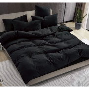 Pościel Clasic Gładka Mikrofibra 160x200 3cz Czarna