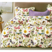 Pościel 3D Satyna Bawełniana 160/200 z Prześcieradłem Kolorowe Motyle