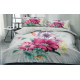 Pościel 3D Satyna Bawełniana 220/200 Z Prześcieradłem Kwiaty