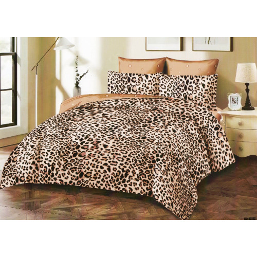 Satyna Bawełniana 220/200 Z Prześcieradłem Panterka