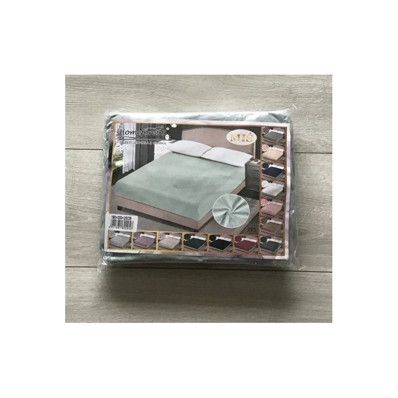 Prześcieradło Z Gumką Pluszowa Mikrofibra Miś 220x200 Miętowe