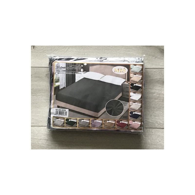 Prześcieradło Z Gumką Pluszowa Mikrofibra Miś 220x200 Ciemny Szary