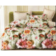 Pościel 3D Satyna Bawełniana 220/200 z Prześcieradłem Kwiaty
